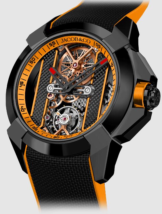 Review Jacob & Co EPIC X STAINLESS STEEL BLACK DLC - ORANGE INNER RING EX120.11.AI.AA.ABRUA Replica watch - Click Image to Close